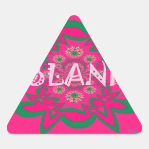 Sticker Triangulaire Vivid Vivid Bébé rose floral violet ombrage Monogr