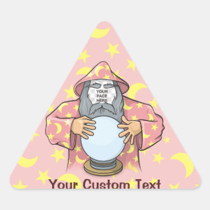 Sticker Triangulaire Wizard with your face