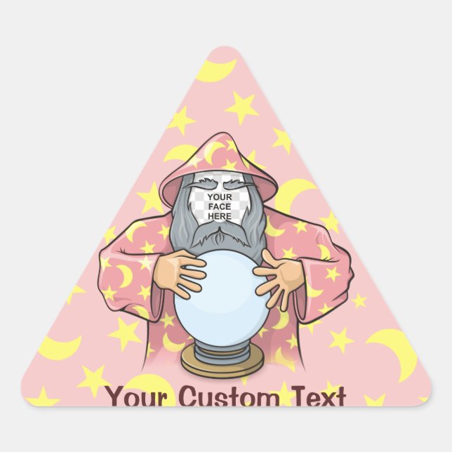 Sticker Triangulaire Wizard with your face (Devant)