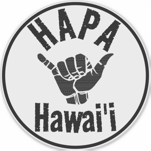 STICKER TRIBAL HAPA HAWAII SHAKA (Devant)
