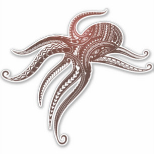 STICKER TRIBAL POLYNÉSIEN OCTOPUS