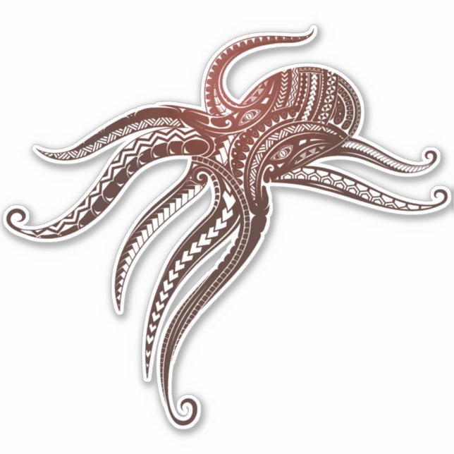 STICKER TRIBAL POLYNÉSIEN OCTOPUS (Devant)