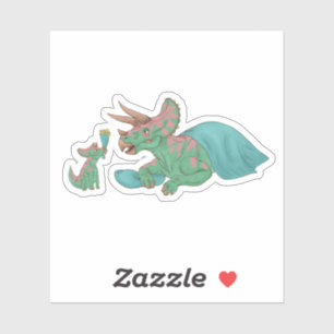 Sticker Tricératops mère et bébé