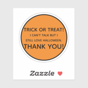 Sticker Trick or Treat Can't Talk