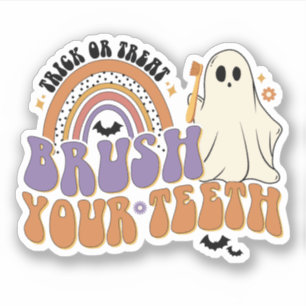 Sticker Trick Ou Traiter Bronzez Vos Dents Halloween Denti