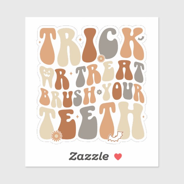 Sticker Trick ou Treat, brosse-toi les dents ! (Feuille)