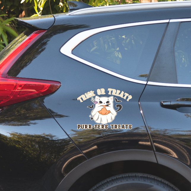 Sticker Trick ou Treat ? Purr-fers Traitements ! Drôle fan (Coté voiture)