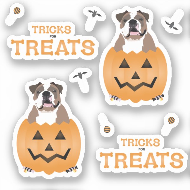 Sticker Tricks Pour Traitements Français Bulldog Orange (Recto)