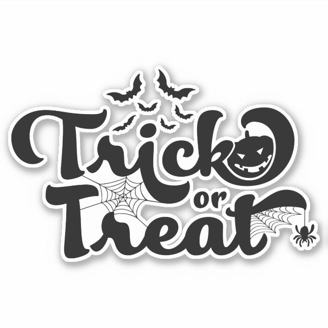 Sticker Tricoter ou traiter Halloween (Devant)