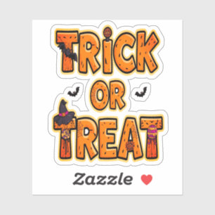 Sticker Tricoter ou traiter Halloween Amusants Design Éffr