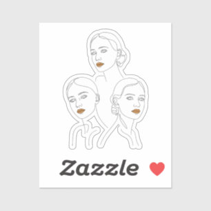 Sticker Trio d'art en ligne féminin élégant, féminin minim