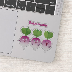 Sticker Trio de légumes choux chantant dessin animé mignon