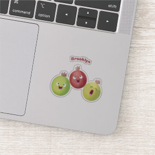 Sticker Trio mignon de groseilles chantant dessin animé