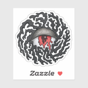Sticker Trippy Eye with Tentacles - Trippy Surreal Art
