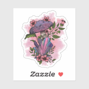 Sticker Trippy Psychedelic Earthy Champhrooms Floral Art