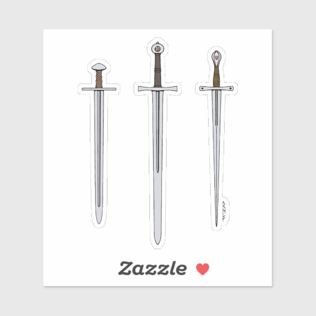 Sticker Trois épées médiévales 2016 (Feuille)