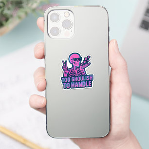 Sticker Trop Ghoulish À Manipuler - Cool Skeleton Humour V