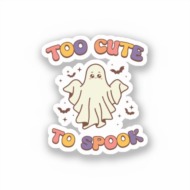 Sticker Trop mignon pour effrayer Halloween (Recto)