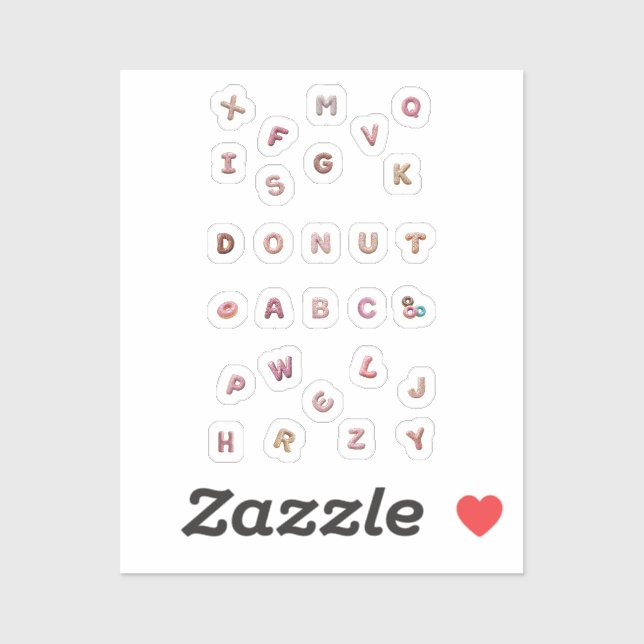 Sticker Trousse de broderie Donut-ABC - lettres douces - 1 (Feuille)