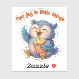 Sticker Trouvez la joie dans les petites choses - Chouette
