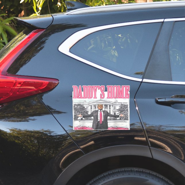 Sticker Trump 2024 Election Daddy's Home Pink (Coté voiture)