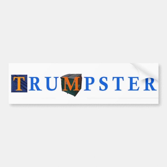 Sticker Trump Dumpster 2 — Bleu, Blanc (Devant)