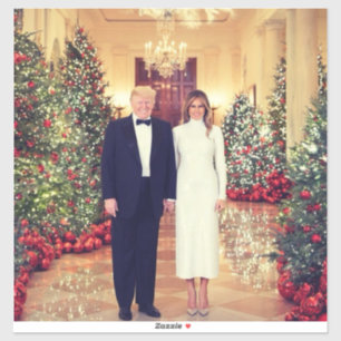Sticker Trump Président des États-Unis Noël à la Maison Bl