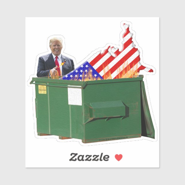 Sticker Trumpster Fire (texture de peinture à l'huile) (Feuille)