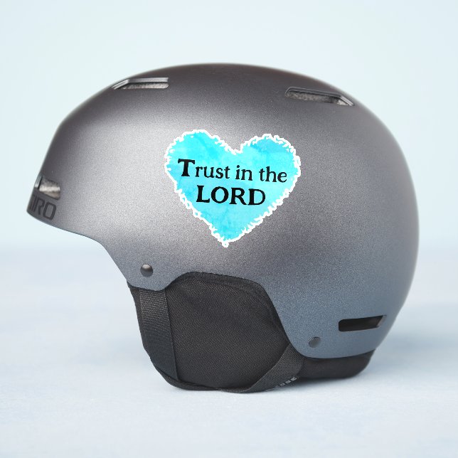 Sticker Trust In The Lord Fish Leaves Purple Teal Grey (Côté casque)