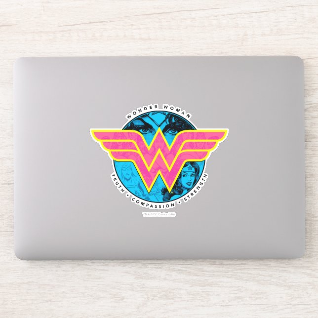 Sticker Truth Compassion Strength Comic Wonder Woman Logo (Ordinateur)