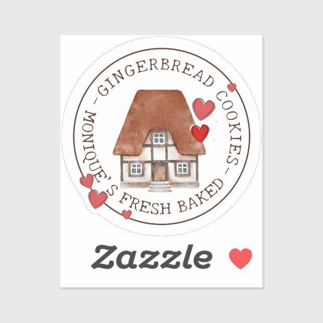 Sticker Tudor frais Maison Coeur Boulangerie réutilisable  (Feuille)