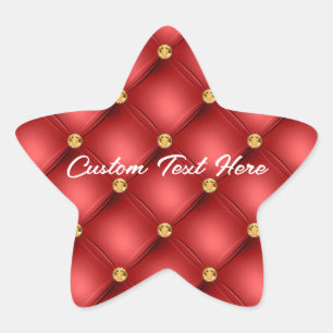 Sticker Tufted Diamonds Rouge or avec texte person