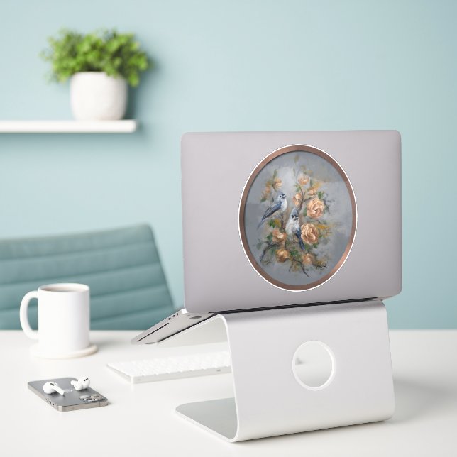 Sticker Tufted Titmice (Ordinateur portable sur le bureau)