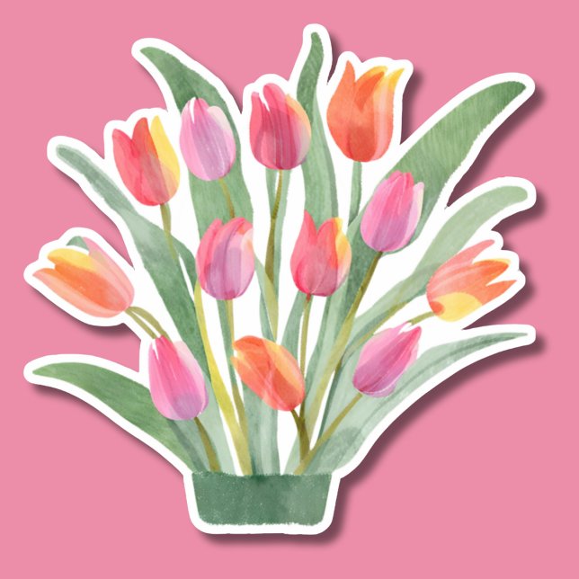 Sticker Tulipes pointes Aquarelle (Créateur téléchargé)