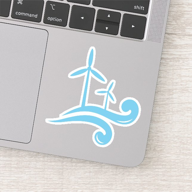 Sticker Turbines éoliennes d'énergie renouvelable bleu ou  (Détail)