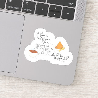 Sticker Turmeric, Gingembre, Citation De Thé Drôle