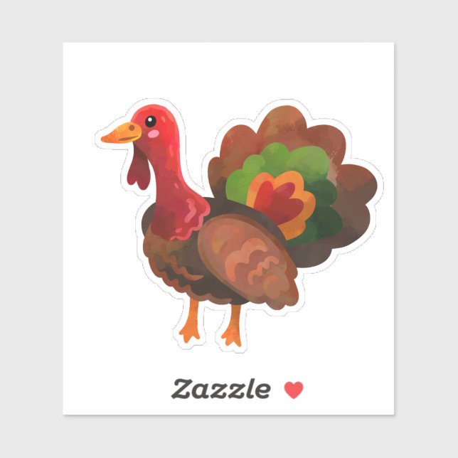 Sticker Turquie de Thanksgiving branché (Feuille)