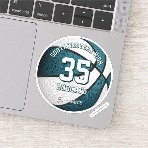 Sticker turquoise blanc équipe couleurs garçons filles bas