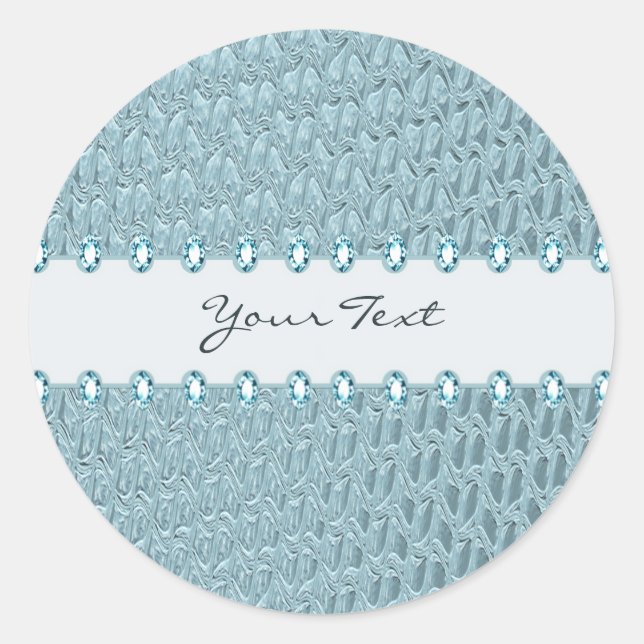 Sticker Turquoise élégant décoratif classique rond (Devant)