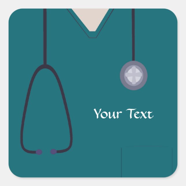 Sticker Turquoise Médicale Scrubs (Devant)