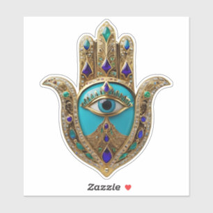 Sticker Turquoise Troisième Oeil Hamsa