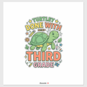 Sticker Turtley Fait Avec Troisième Classe T-shirt École D