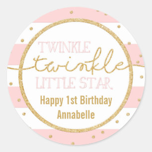 Sticker Twinkle rose et or pour anniversaire