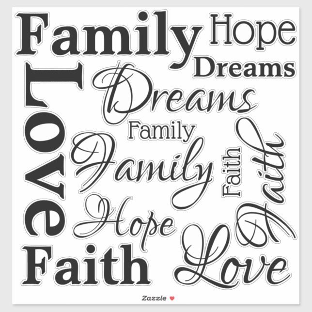 Sticker Typographie (Feuille)
