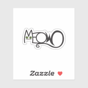 Sticker Typographie de chat Miaou
