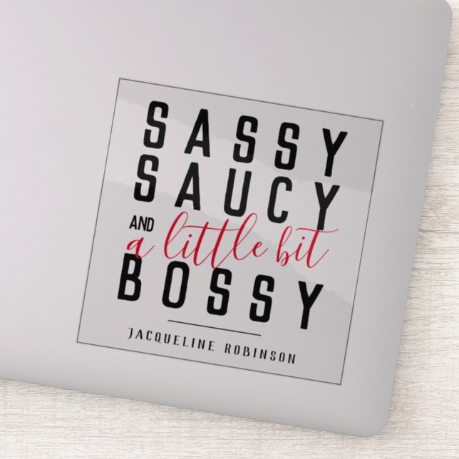 Sticker Typographie de l'attitude de l'animal Sassy person (Détail)