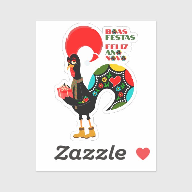Sticker Typographie minima Noël portugais Salutations (Feuille)