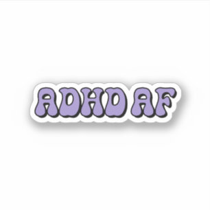 Sticker Typographie violette ADHD AF