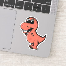Tyrannosaurus Rex Cute Illustré Dinosaure Rouge