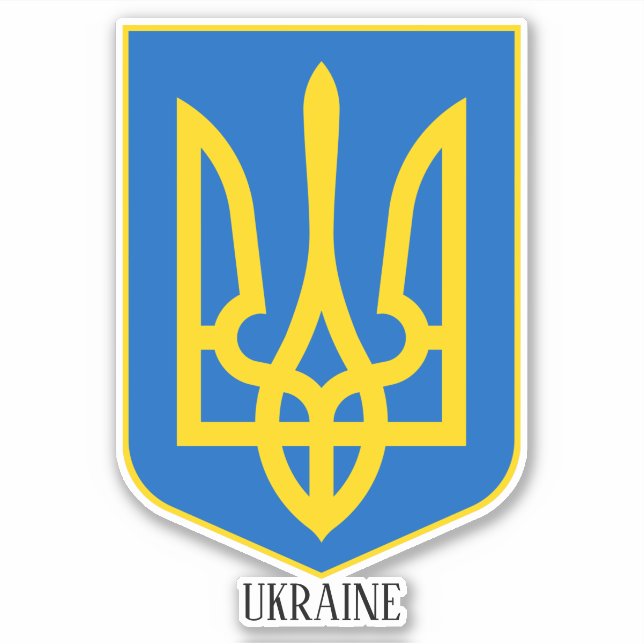 Sticker Ukraine Armoiries Nationales Patriotique (Devant)